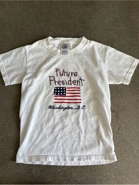 Delta Kids White Tee with Patriotic 'Future President' Graphic